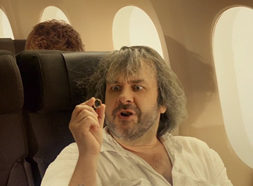 Peter Jackson in Air New Zealand Hobbit-themed safety video