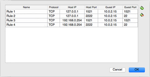 VirtualBox NAT Port Forwarding Rules