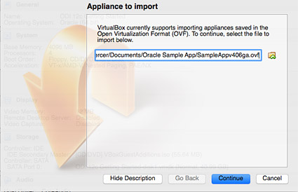 VirtualBox - Import OVF