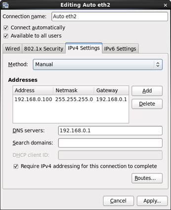 Oracle Linux VM - Network Connections - Edit IP Address